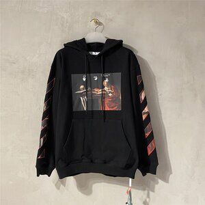 Off-White Skull Print Black Hooded Sweatshirt